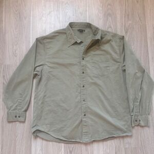 Consensus Sportswear Mens Long Sleeve Button Up Shirt Khaki Green Size XXL
